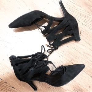 Lace-up D’Orsay Pumps